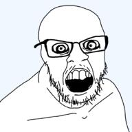 crazed glasses soyjak stubble template variant:feraljak white_skin // 1025x1025 // 30.9KB