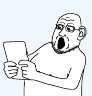 USE_THIS_DEFINITIVE_VERSION beard ear fat gape glasses holding_object holding_phone mouth_open nuvariant shocked surprised template variant:firstjak // 427x449 // 5.1KB