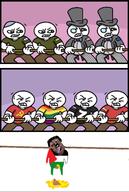 bloodshot_eyes bowtie brown_skin clothes communism crying european_union flag flag:european_union flag:iran flag:israel flag:lgbt_pride_flag flag:palestine flag:russia flag:soviet_union flag:ukraine hammer_and_sickle hanging hat iran israel judaism kippah monocle open_mouth palestine piss poop pride_flag rope russia stonetoss subvariant:brunetto top_hat tug_of_war tuxedo ukraine united_states variant:bernd z_(russian_symbol) // 862x1280 // 134.0KB