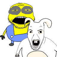2soyjaks bald big_ears blue_shirt dumb grey_glasses minion rabbids rabbit small variant:coinjak variant:slitherjak white_skin_ yellow_skin // 1007x1007 // 283.6KB