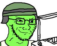 4chan 4chud WINNING computer glasses green_skin helmet oc smug stubble variant:soyak // 800x639 // 27.2KB