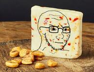 anger_mark cheese concerned food frown glasses irl_background objectsoy soyjak stubble variant:soyak // 600x464 // 433.1KB