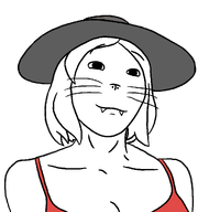 animal bra cat clothes fangs female femjak glasses hair hat meta:i_should_kill_myself_for_making_this meta:namefags series:foidjaks subvariant:female_cobson sucre_(user) variant:cobson white_skin woman // 1074x1084 // 25.2KB