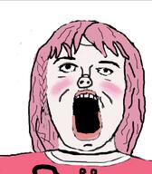 blush choker clothes daddy's_girl female femjak makeup open_mouth pink_hair soyjak subvariant:female_a24_slowburn variant:a24_slowburn_soyjak // 640x730 // 263.6KB