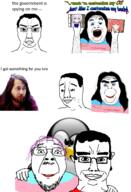 2soyjaks a_(4chan) alternate anime arm chino_kafuu closed_mouth clothes comic ear flag g_(4chan) gabriel_dropout glasses gnulinux gochiusa hair hand holding_object makeup meme mustache nintendo open_mouth ornament penguin purple_hair richard_stallman satania smile smug soyjak stubble subvariant:chuddy subvariant:chudjak_front technology text thick_eyebrows tranny tux variant:alicia variant:bernd variant:chudjak video_game // 1000x1466 // 724.7KB