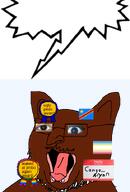 animal award brown_skin cat congo_aryan_(user) esl eyes glasses jimbo_(namefag) kike meta:namefags nigger open_mouth pedophile soyjak speech_bubble stubble traced tranny trend:slopjak variant:catyawnjak // 492x724 // 102.5KB
