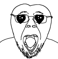 glasses heart heart_eyes heart_head heart_mouth heart_nostrils oh_my_god_she_is_so_attractive open_mouth soyjak stubble variant:bernd white_background white_skin // 1106x1125 // 69.0KB