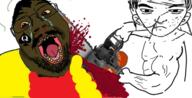 Maau Noxium blood chainsaw chud doxxed gore holding_chainsaw holding_object latino mexico meximutt soyjak spanish subvariant:chainsaw_bernd variant:chudjak // 550x281 // 181.3KB