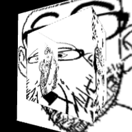 3dgifmaker animated cube glasses open_mouth soyjak stubble variant:nojak // 200x200 // 2.7MB