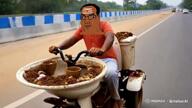 barrier brown_skin forehead_lines hailuo_ai highway hindu india meta:ai_generated meta:tagme motorbike pajeet poop riding soyjak stubble toilet variant:chudjak // 1280x720, 5.6s // 7.2MB