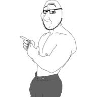 buff clothes glasses hand soyjak spartak variant:smugjak // 2000x2000 // 162.8KB