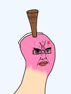 angry closed_mouth crying glasses injury neutral pain pink_skin splinter subvariant:neutralplier teeth variant:chudjak variant:markiplier_soyjak vein wood // 2304x3072 // 601.6KB