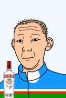 1864 alcohol bottle closed_mouth clothes ear flag flag:sakha hair neutral russia sakha smirnoff soyjak text track_suit transparent transparent_background variant:kuzjak vodka white_skin // 810x1192 // 121.4KB