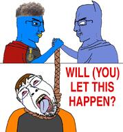 3soyjaks ack acne arm badge beak bloodshot_eyes blue_skin clothes crying dan discord gemeraldiest_comments_section💎💎💎enter_as_you_please💎💎💎 hand hanging immigrant meta:soyduel_took_place_in_comment_section newfag rope soot_colors soybooru text thick_eyebrows tongue toss twitter variant:bernd variant:chudjak white_background white_skin wrinkles xitter zoomer zoomer_hair // 1280x1376 // 475.9KB