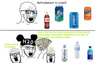 4soyjaks bloodshot_eyes bottle can clothes coke crying disney fanta fiji_water glasses greentext hand hat holding_object mickey_mouse money open_mouth pepsi plastic_bottle soda soyjak sprite stubble text variant:a24_slowburn_soyjak variant:soyak water water_bottle waterjak // 1103x740 // 445.7KB
