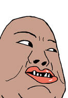 amerimutt bald black_eyes crooked_teeth downs_syndrome fat head lips looking_to_the_right mutt mutt_lips retard retarded series:muttverse soyjak tan_skin variant:downiemutt // 570x820 // 12.2KB