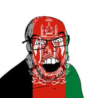 afghanistan angry country flag glasses jacksepticeye looking_at_you mustache open_mouth soyjak stubble teeth variant:feraljak youtube // 1500x1500 // 174.8KB