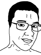 glasses hair looking_at_you smile smug subvariant:crypto_chud transparent_background variant:chudjak // 600x800 // 13.0KB