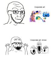 4chan 5soyjaks anti_soyjak arm cartoon closed_mouth corporate_memphis glasses grubhub hand hands_up meme neutral open_mouth place_japan soyjak soyjak_trio stubble text variant:excited_soyjak variant:gapejak variant:markiplier_soyjak variant:soyak variant:tony_soprano_soyjak // 794x900 // 116.3KB