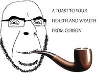 glasses pipe smile smoking soyjak stubble text variant:cobson // 800x600 // 202.2KB