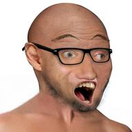 ear eyebrows glasses open_mouth realistic series:irl_soyjaks stubble variant:soyak // 600x600 // 360.8KB