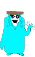 clothes cyan_skin full_body glasses hair jar jarboy objectsoy open_mouth variant:soytan wave // 800x1299 // 132.9KB