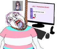 anime bbc chud computer open_mouth rope slut_for_bbc soyjak_party tranny trans troon variant:bernd // 1061x894 // 616.6KB