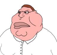 brown_hair cartoon closed_mouth collared_shirt double_chin family_guy fat glasses gynaecomastia hair looking_to_the_left mutt obese peter_griffin round_glasses variant:meximutt white_background white_shirt white_skin // 888x849 // 38.7KB
