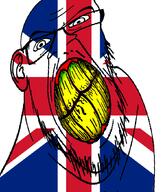 clenched_teeth country cracked_teeth ear flag flag:united_kingdom glasses hair mustache soyjak stubble teeth united_kingdom variant:feraljak yellow_teeth // 895x1051 // 155.4KB