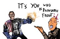 artist:romanian_schizo black_shirt clothes froot gun gunshot gunshot_wound marvel punisher variant:bernd // 935x620 // 316.2KB