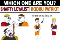 5soyjaks ack arm badge bloodshot_eyes brown_hair clothes crying dan fuck_off_we_dont_want_your_kind_here full_body lars leg looking_at_you loyalist meme mouth_closed nate patriot rope shorts soot_colors soybooru soyjak_party text that_one_fucking_picture_of_nate_being_a_smug_little_bastard variant:bernd variant:chudjak variant:soyak white_skin yellow_hair // 3464x2309 // 1.2MB