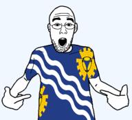 arm british clothes ear england flag flag:merseyside glasses hair hand merseyside open_mouth pointing soyjak stubble teeth tshirt united_kingdom variant:shirtjak // 1236x1118 // 174.0KB