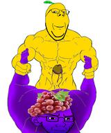 2soyjaks arm blood buff clothes concerned ear foodjak frown glasses gradient grape hand hat holding_object leaf leg lemon meta:pornographic_content nsfw penis poop purple_skin rape sex smile soyjak stubble subvariant:wholesome_soyjak variant:gapejak variant:soyak yellow_skin // 788x946 // 407.7KB