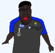 artist:crimsonvoidhydra1488 autism badge chris-chan clothes discord edit glasses hair jake jartycuck jartynigger jartypedo lips mustache shitskin smile stubble transheart transparent_background variant:cwcjak // 766x743 // 34.4KB