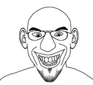 among_us ear glasses jerma985 open_mouth smile soyjak stubble suspicious variant:susjak video_game // 680x620 // 32.5KB