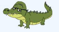alligator animal crocodile full_body glasses reptile series:animaljaks soyjak tail teeth variant:smugjak // 1224x658 // 38.2KB