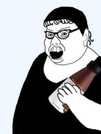 angry bottle chocolate ear female glasses hair holding_bottle holding_object holding_soylent merge open_mouth plastic_bottle soy soyjak soylent soylent_(creamy_chocolate) soylent_bottle variant:feraljak variant:soylady // 720x960 // 161.1KB