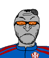 angry balding closed_mouth clothes concerned glasses grey_skin hair hat jewish_nose judaism kike kippah kolyma logo max_(user) soyjak stubble teeth_showing tinted_glasses transparent_background variant:shabbos_soy // 545x643 // 22.3KB