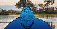 beard big_lips blue_skin calm closed_eyes glasses hippopotamus lake savannah smile soyjak variant:hippojak // 2326x1211 // 1.0MB