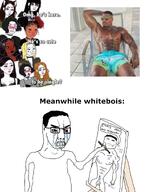 black_lives_matter bloodshot_eyes bwc chad closed_mouth crying doomer_girl egirl female glasses hair nas:wojak nigger painting queen_of_spades seething swastika trad_wife variant:chudjak wojak // 1431x1850 // 1.4MB