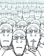 closed_mouth drink drinking_straw fluoride_stare gradient hair holding_object multiple_soyjaks parody phone soyjak stubble subvariant:neutralplier variant:markiplier_soyjak // 1080x1350 // 87.8KB