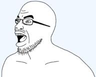 angry glasses lips mustache open_mouth sergeant_cross soyjak stubble teeth template thick_eyebrows transparent_background variant:crossjak // 1500x1200 // 63.3KB