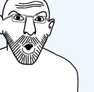 beard ear glasses mustache open_mouth soyjak template variant:56jak // 427x417 // 22.4KB