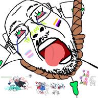 ack asset battle_for_dream_island bloodshot_eyes flag flag:non-binary_pride_flag flag:transgender_pride_flag furfag glasses green_eyes hanging inanimate_jaks meta:pornographic_content missing_teeth mustache non-binary noose nsfw open_mouth phighting pretty_blood pride_flag rabbit roblox rope slopjak stubble suicide text tongue tranny variant:bernd yellow_teeth // 1000x1000 // 633.7KB