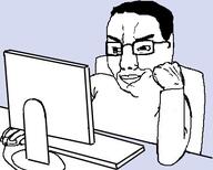 arm closed_mouth clothes computer computer_monitor computer_mouse hair hand smile smirk smug soyjak table template variant:chudjak // 452x363 // 70.1KB