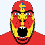 angry animal blue_eyes county crown eyes_like_the_o-o-cean facial_mark flag flag:sweden flag:vestfold forehead_mark glasses hair looking_at_you norway open_mouth queen_of_spades soyjak spade stubble subvariant:cobson_front2 subvariant:spadeson sweden thick_eyebrows transparent_background variant:cobson vestfold // 800x800 // 35.2KB