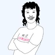 feminism hair kurtis_conner millenial moustache open_mouth smile template variant:unknown white_shirt white_skin // 800x800 // 17.6KB