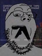 album_cover aphex_twin background glasses music open_mouth soyjak stubble variant:gapejak video // 600x800, 26s // 3.9MB