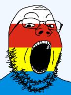 country flag flag:podlaskie glasses looking_at_you open_mouth podlaskie poland soyjak stubble teeth text transparent transparent_background variant:gapejak voivodeship // 600x800 // 19.8KB