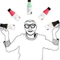 arm bald glasses holding_object open_mouth soy soylent soylent_(cafe_mocha) soylent_(mint_chocolate) soylent_(strawberry) stubble variant:soyfairy // 2101x2098 // 490.4KB